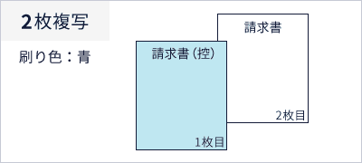 複写の説明 2枚複写、刷り色:青、1枚目:請求書(控)、2枚目:請求書