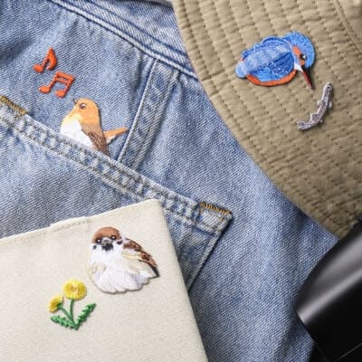 刺繍ワッペンシール ルリビタキの画像02